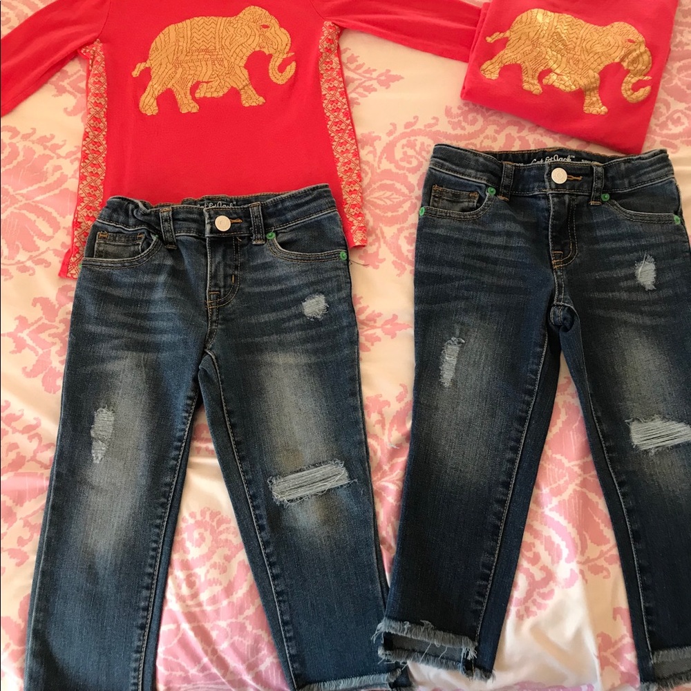 Girls 4-5 Crewcuts Tee Size 4 Cat & Jack Jeans